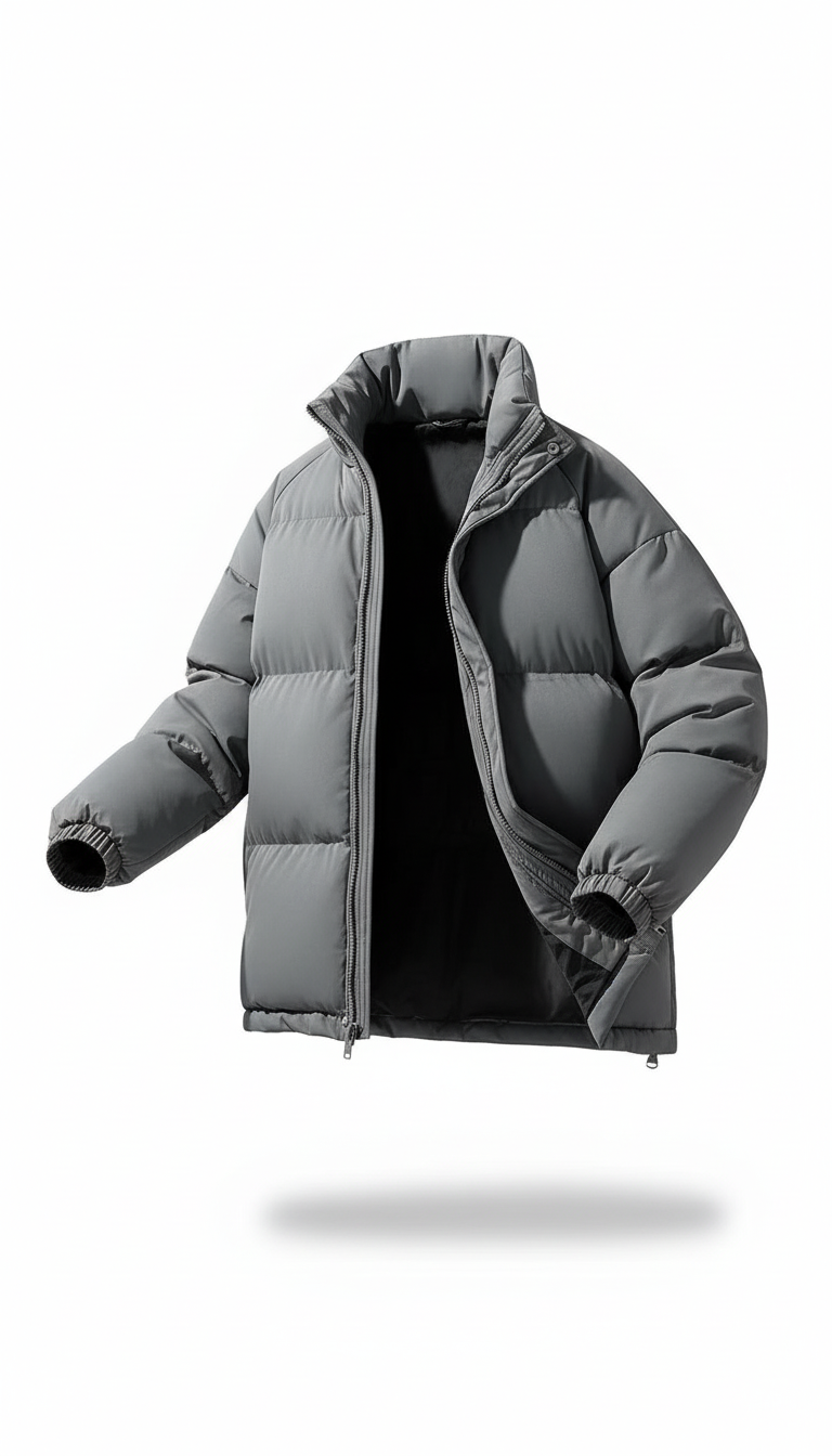 OURYE Men's Quilted Puffer Jacket - Relaxed in Camel