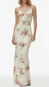 Women's Floral Print Backless Maxi Dress - Sleeveless Bodycon Party Dress