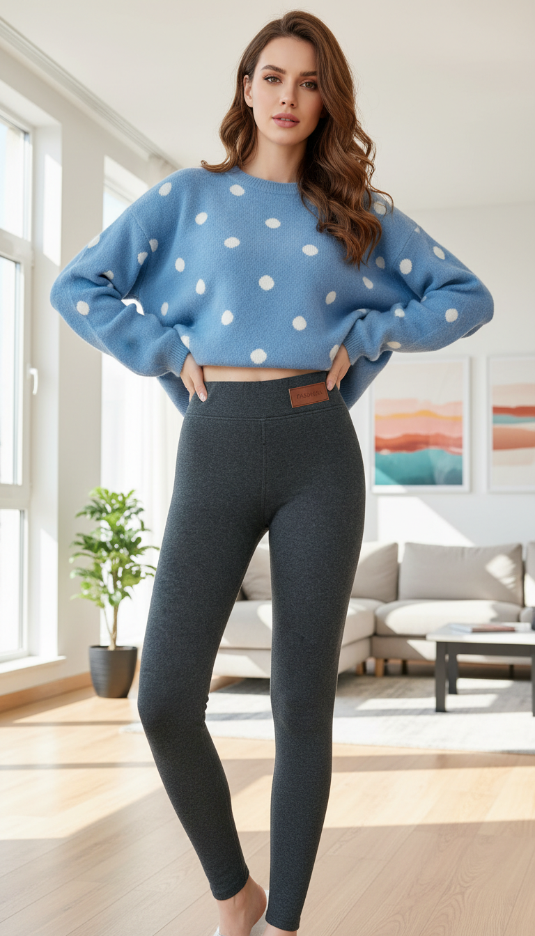 Women's Thermal Fleece Tights - High Waist Pantyhose - Image 13
