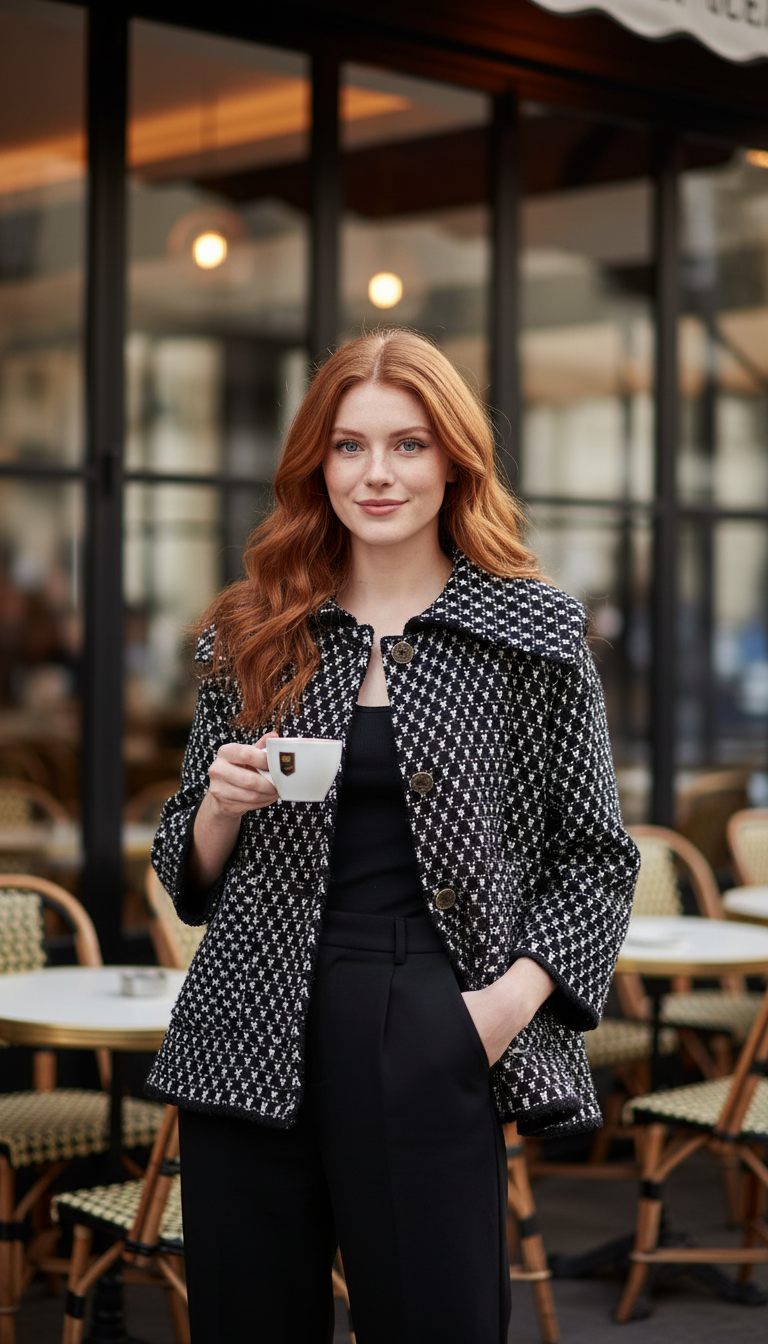 Women's Brown Knitted Cardigan - Elegant Lapel Loose - Back View