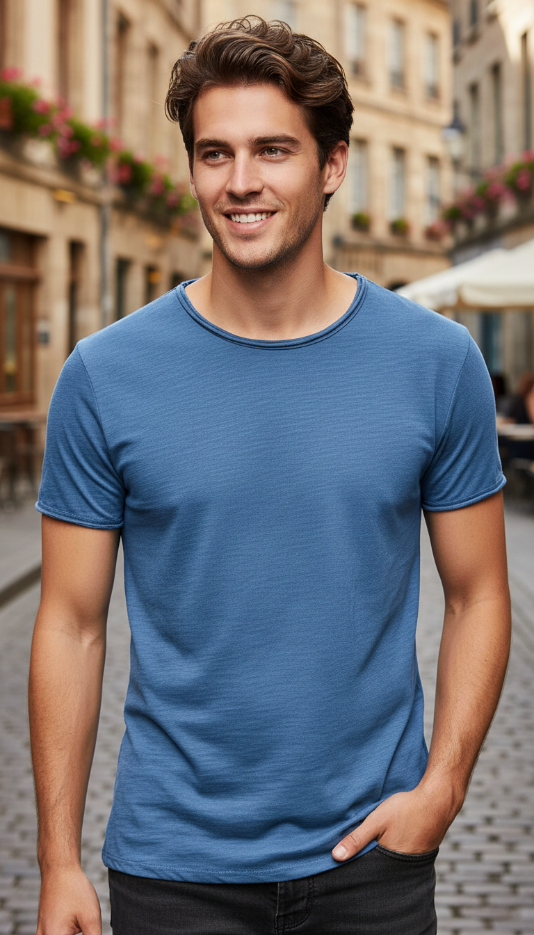 OURYE Men's Cotton T-Shirt - Regular Fit in Black