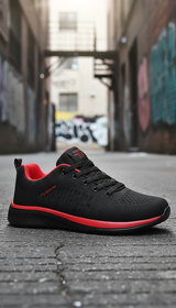 Men's Lightweight Running Shoes - Breathable Air Mesh - Detail Close-Up