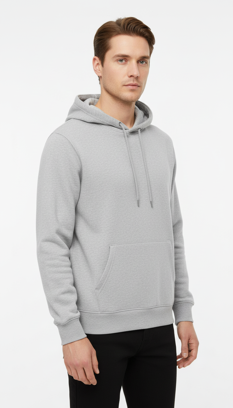 OURYE Men's Cotton Hoodie - Relaxed in Black