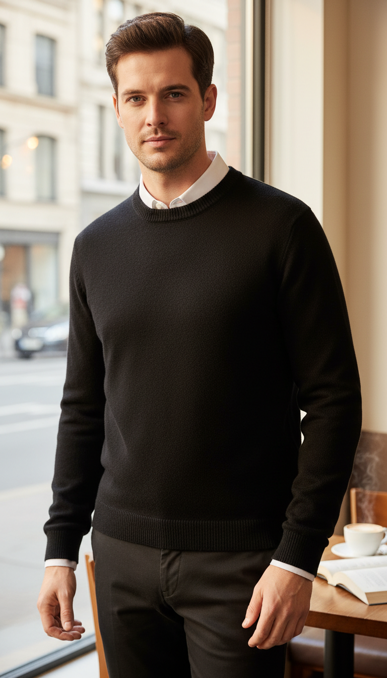 Premium Cashmere O-Neck Pullover – Men's Oversized Knit - Image 18