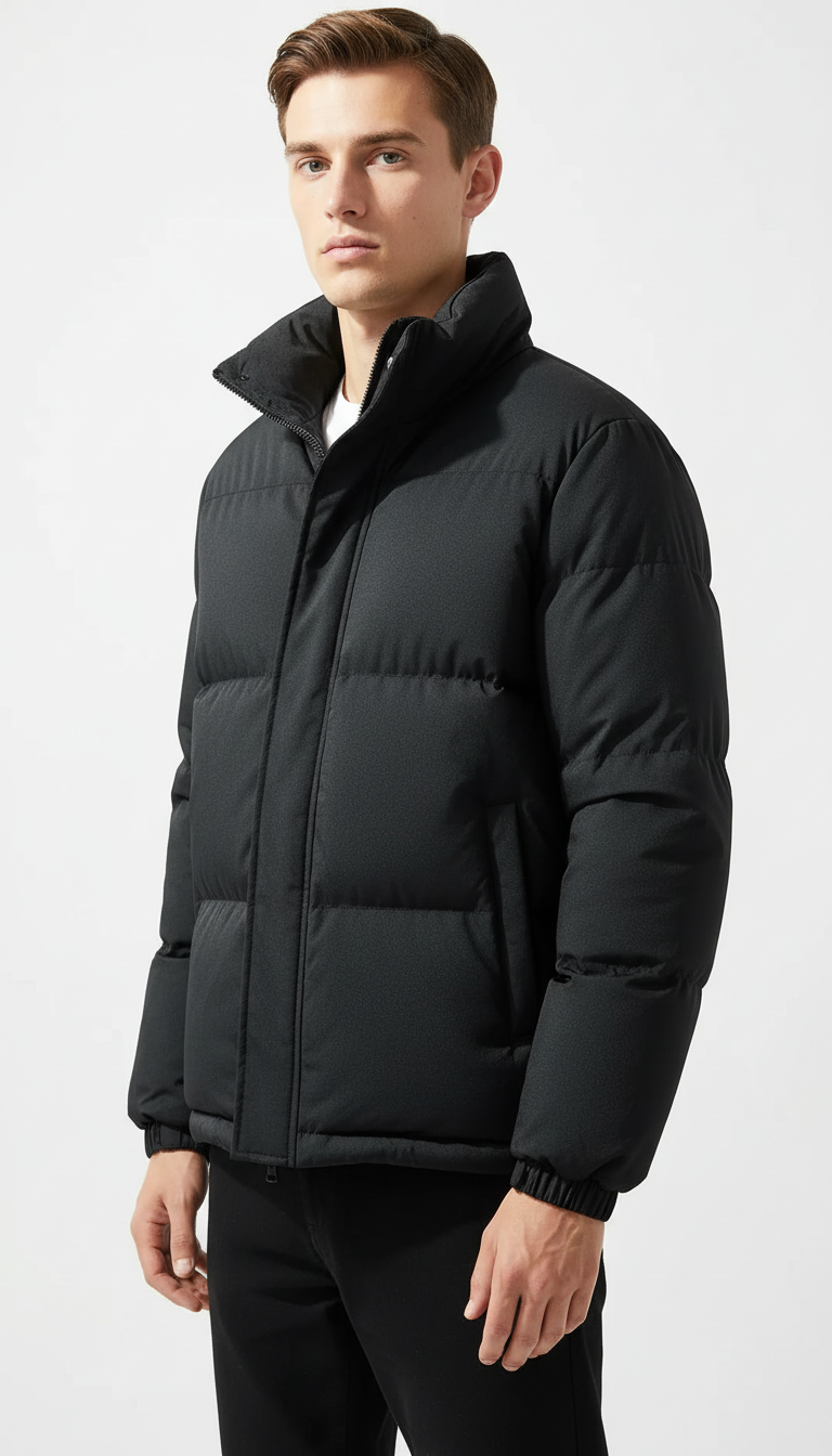 OURYE Men's Quilted Puffer Jacket - Relaxed in Camel