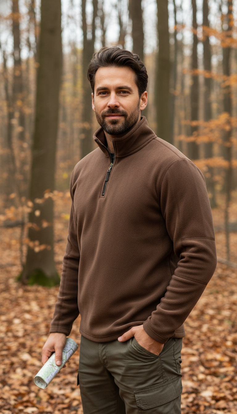 Men's Thicken Warm Fleece Jacket - Zipper Neck - Image 7
