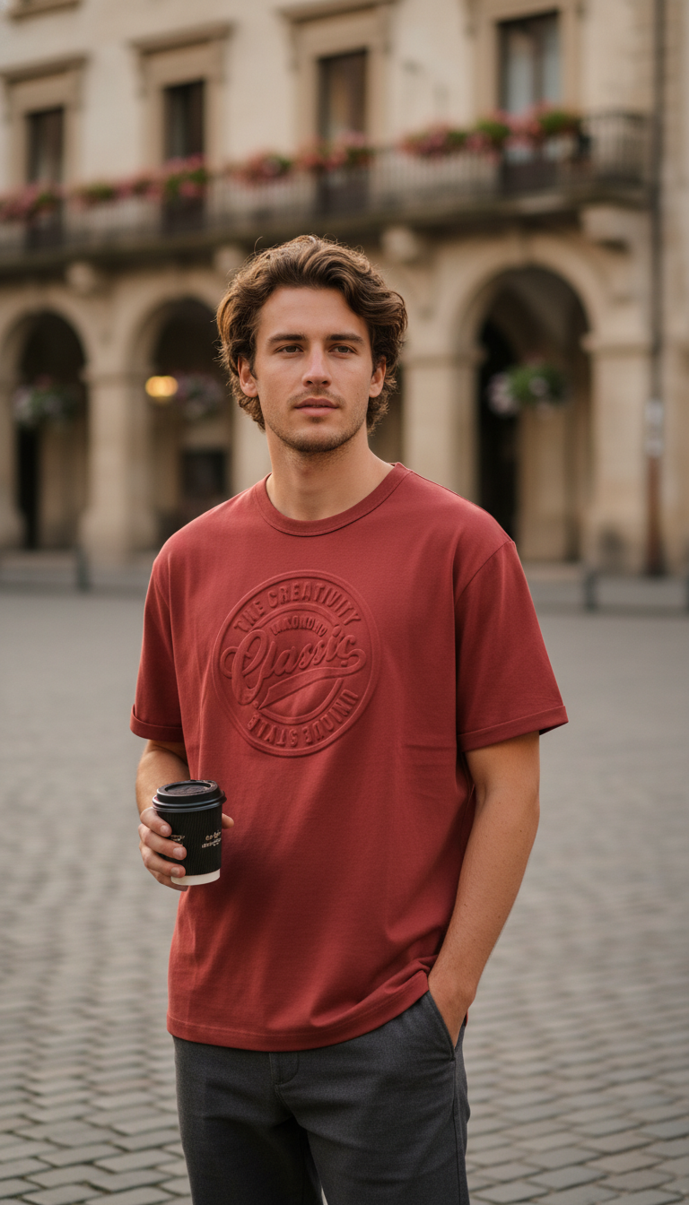 OURYE Cotton Jeans Unisex T-Shirt - Loose