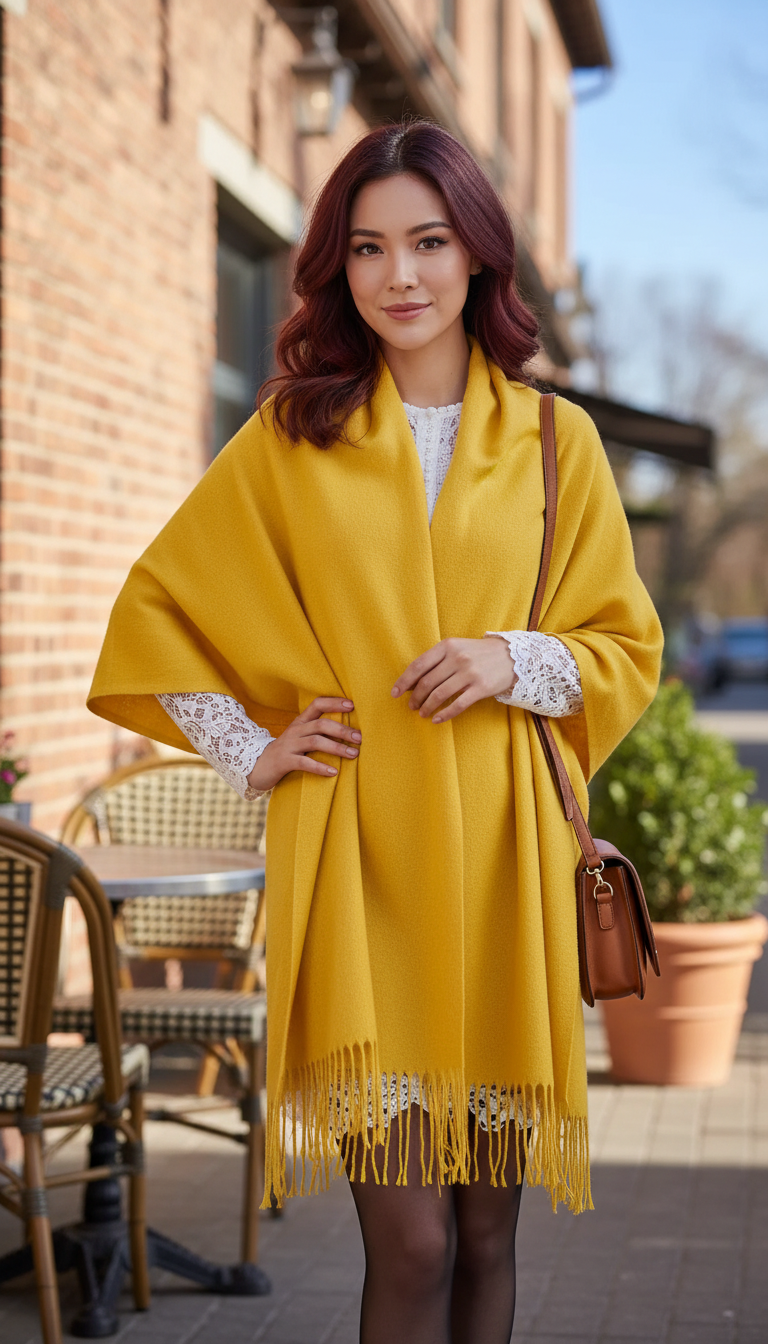 Women's Lattice Scarf - Thick Imitation Cashmere Shawl - Image 10