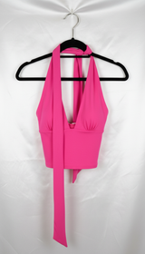 Women's Backless Scarf Tank Top - Adjustable Tie - Front View