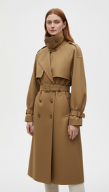 OURYE Women's Down Trench Jacket - Oversized in Khaki