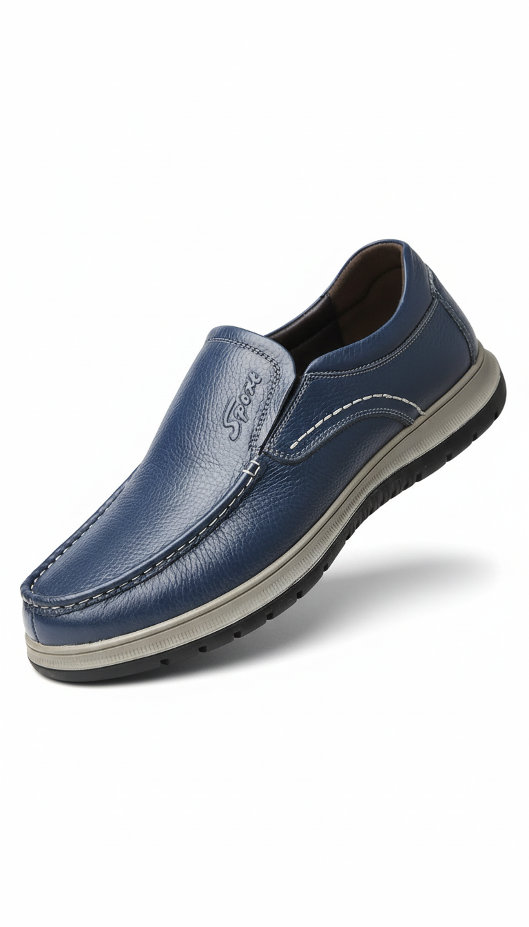 OURYE Men's Genuine Leather Button Down Shoes - Relaxed