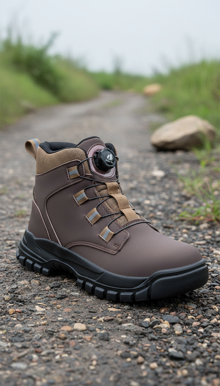 Men's Waterproof Steel Toe Safety Boots - Indestructible - Side View