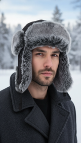 Unisex Faux Fur Trapper Hat - Russian Ushanka - Side View