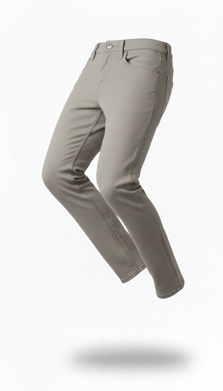 OURYE Men's Cotton Chino Trousers - Straight in Stone