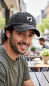 Denim Baseball Cap – Embroidered Letter Snapback Hat - Image 11