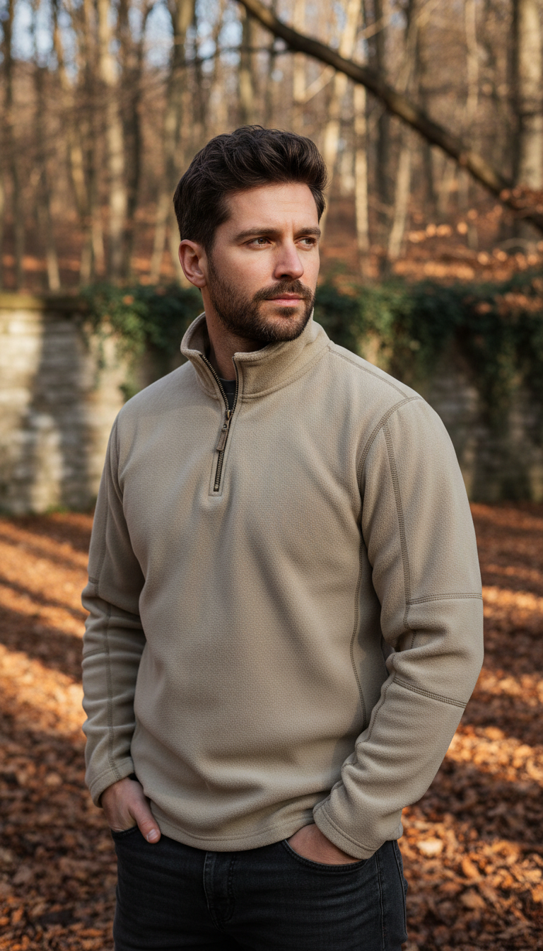 Men's Thicken Warm Fleece Jacket - Zipper Neck - Image 8