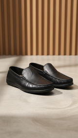 Men's Genuine Leather Loafers - Italian Style Driving - Side View