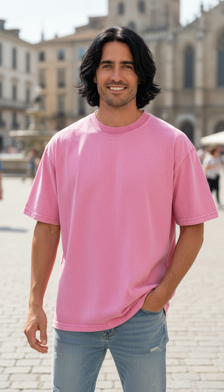 OURYE Men's Cotton T-Shirt - Oversized in Black