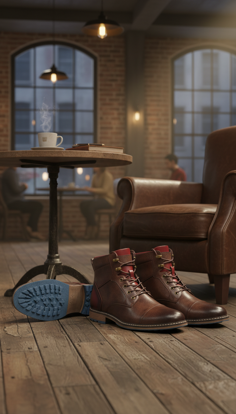 Men's Western Ankle Boots - Zip-Up Casual Dress - Image 8