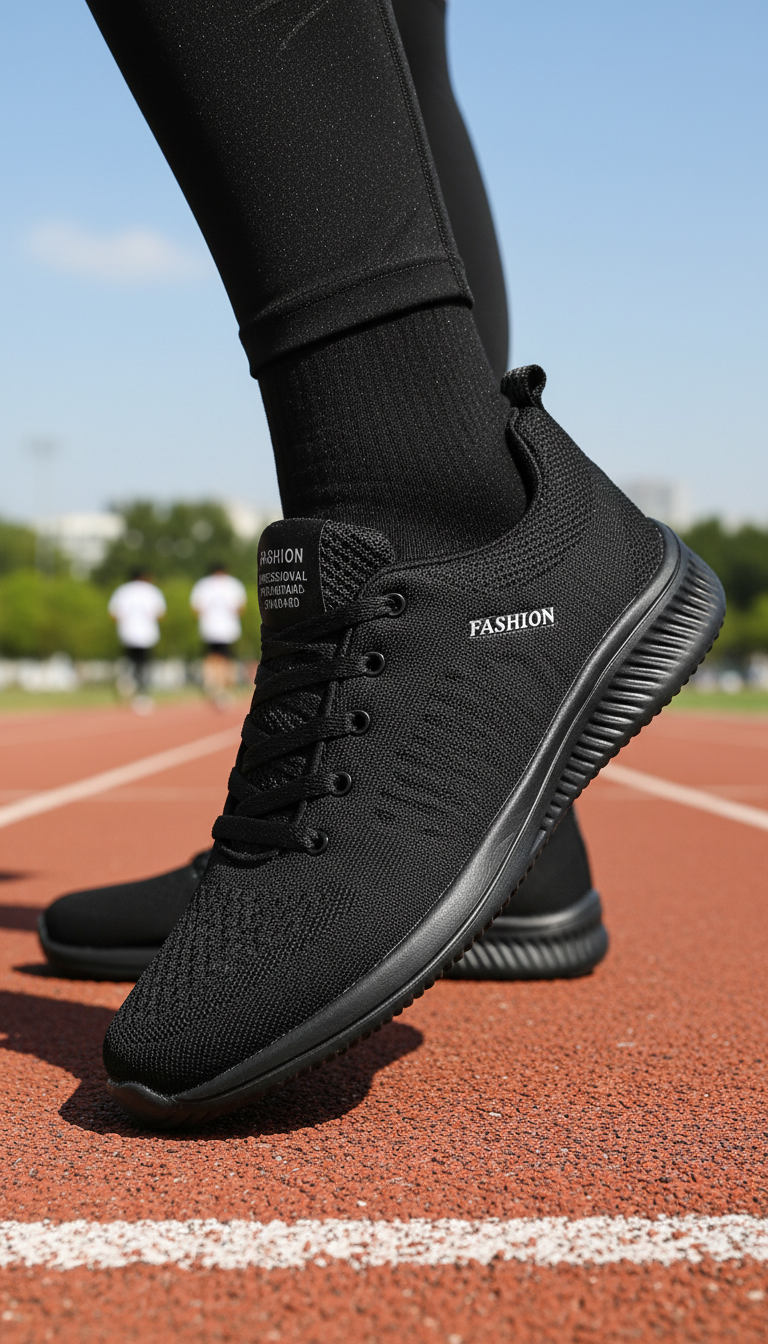 Men's Lightweight Running Shoes - Breathable Air Mesh - Back View