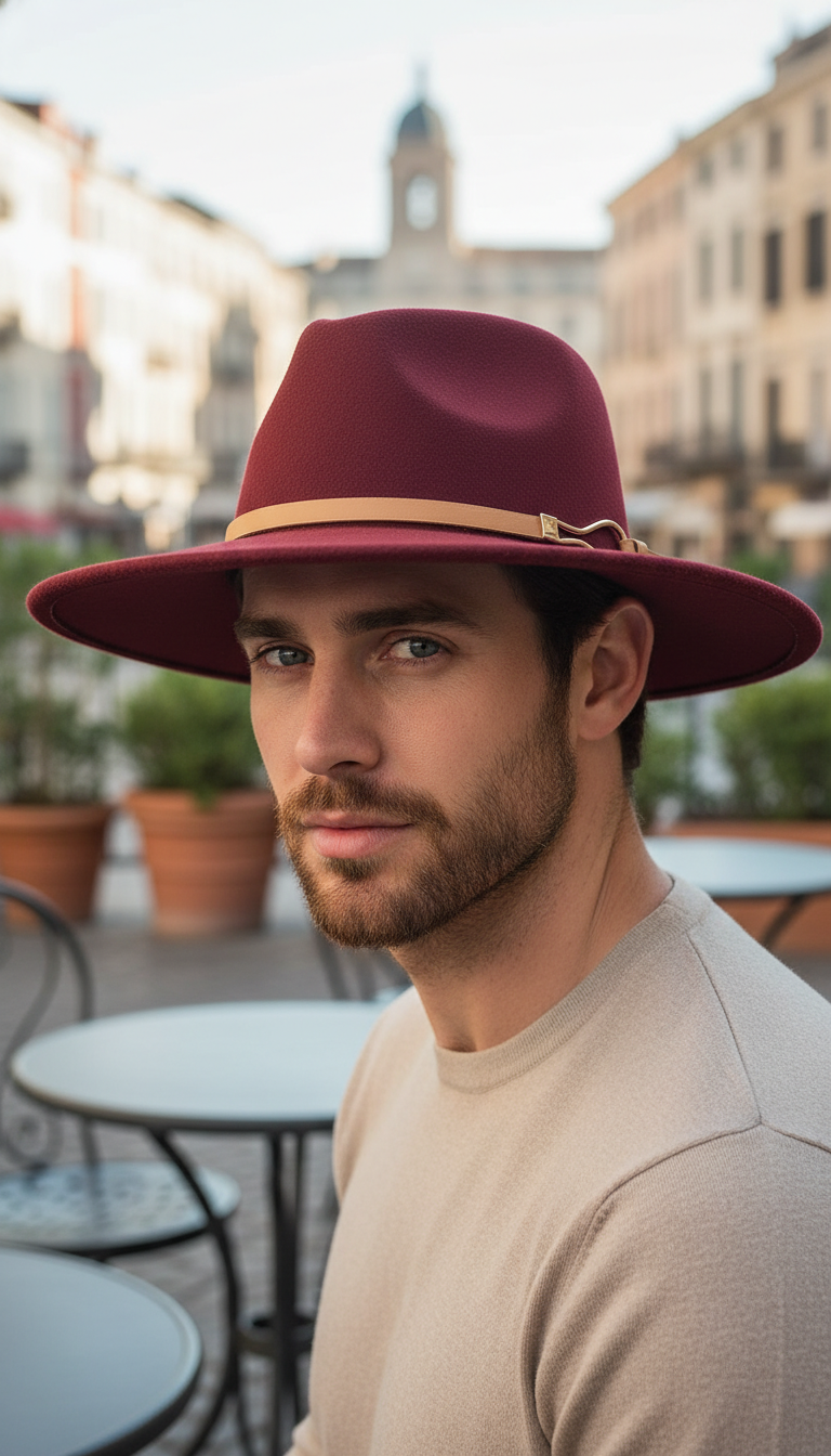 Women's Wide Brim Fedora Hat – Vintage Felt - Image 8